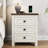 Valera 18"W Nightstand with Charging Station and Outlets, Farmhouse End Table with 3 Drawers (Set of 2)-2111032388-2111032386