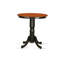 Ensemble de table de salle à manger 5 pièces à hauteur de comptoir comprenant une table de cuisine ronde avec piédestal et 4 chaises de salle à manger en tissu de lin, noir et cerise-1904379599-1960666251-1960666248