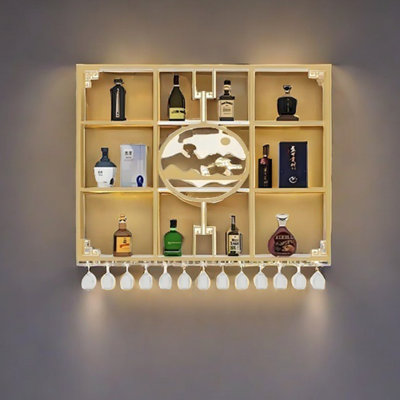 Multi-tier creative wall mounted wine rack L