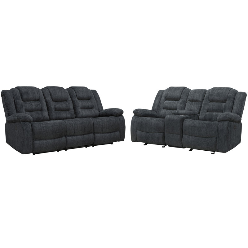 Canapé inclinable manuel Blagota, 3 pièces: canapé, 2 fauteuils inclinables