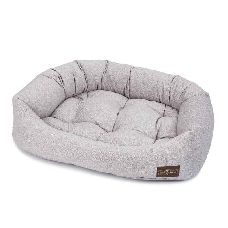 Coussin de lit napper en velours Herringbone, Petit (l 24 po x P 21 po x H 6,5 po), Horizon de motif à chevron