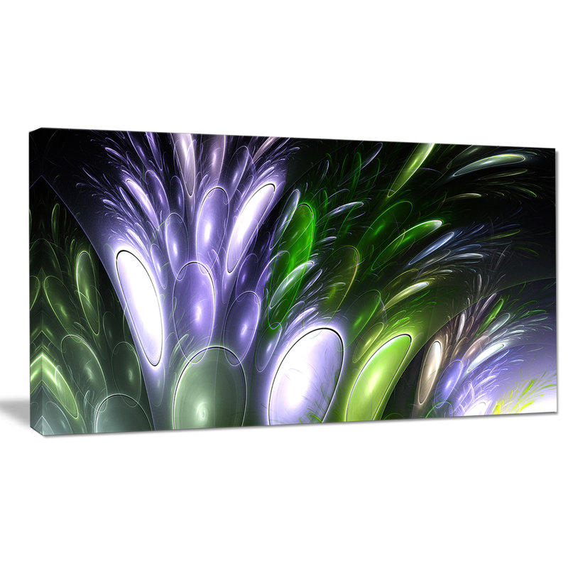 « mystérieux psychédélique fleur », impression sur toile tendue, H 16 po x l 32 po x P 1 po