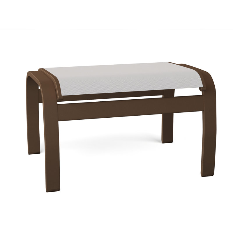 Repose-pieds d'extérieur avec coussin Askar, Blanc 6D Sunbrella®, Kona texturé