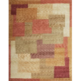 Plateau Hand Knotted Wool Geometric Area Rug in Red/Brown