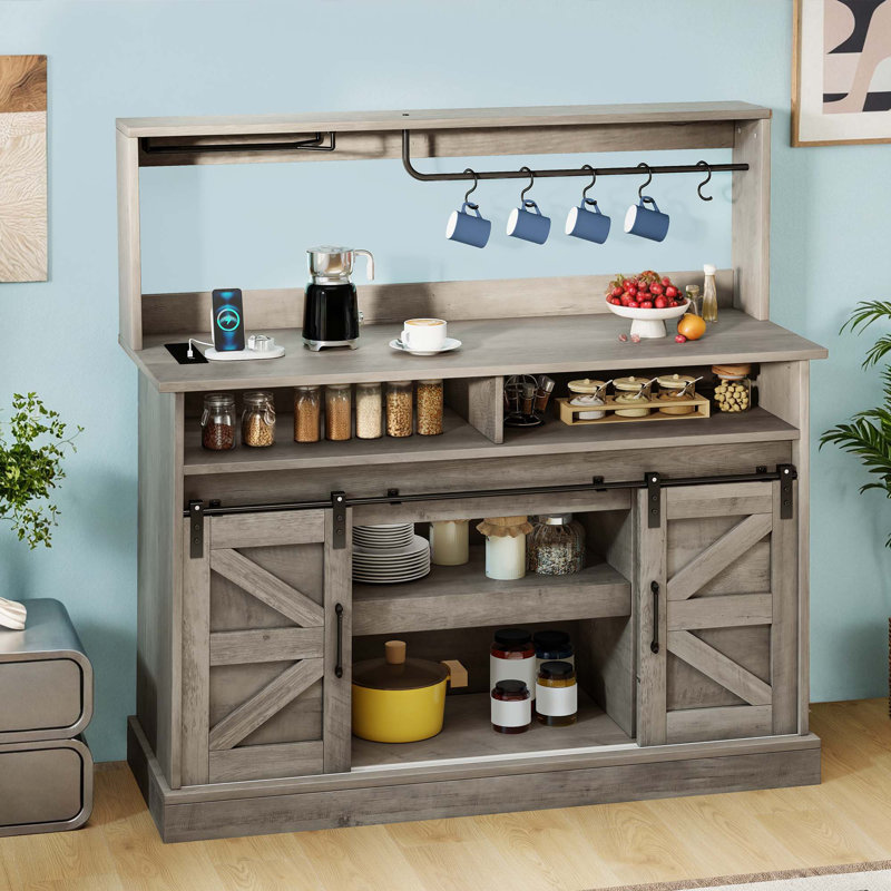 Buffet en bois de 52 po Gracie Oaks, Gris