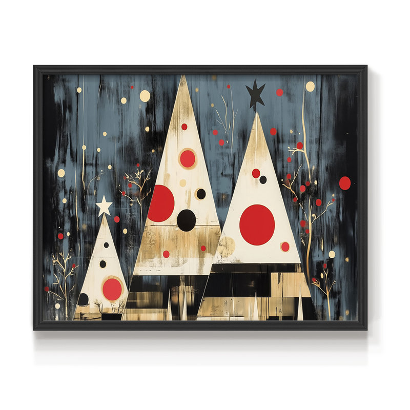 «Chirstmas Art» - Dccxxxxvii - Reproduction encadrée - Restickable, H 8 po x l 10 po, Noir, noir, noir, noir