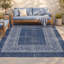 Tapis moderne minimaliste avec bordure géométrique en quartz, couleur marine, turquoise, gris, crème et rose. Lavable à la machine, antidérapant, à poils courts, pour l'intérieur et l'extérieur, adapté aux animaux domestiques. Convient au salon, à la chambre à coucher, à la salle à manger, à l'entrée, au corridor ou au bureau.-907954280