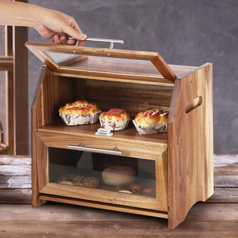 Boîte de rangement 2 couches avec panneaux de porte, évents pour comptoir de cuisine