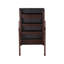 Chaise berçante en cuir synthétique brun foncé et finition espresso