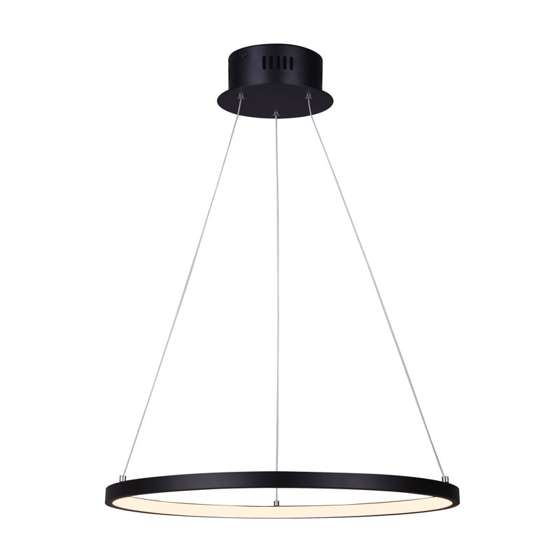 Lustre à 1 lumière unique / remarquable à DEL Borys, Noir
