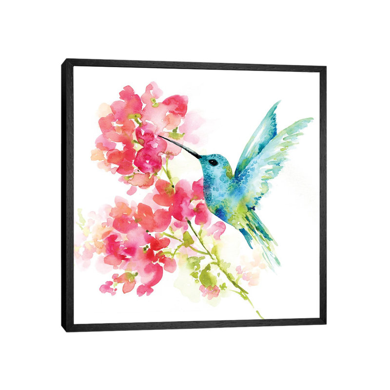 Hummingbird by Sara Berrenson - Gallery-Wrapped Canvas Giclée on Canvas, 45.72 cm H x 45.72 cm W, Black Floater Framed