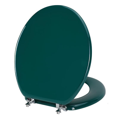 Wood Toilet Seat with Zinc Alloy Hinges, Easy‑Install Heavy Duty Toilet Seat