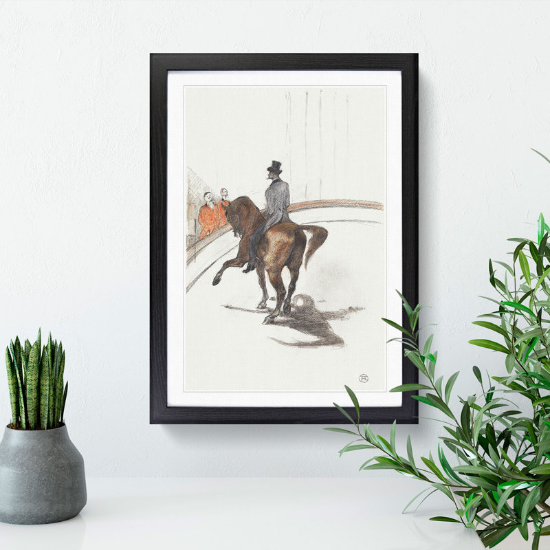 At the Circus by Henri de Toulouse-Lautrec - Picture Frame Painting, 36cm H x 27cm W x 2cm D, Black