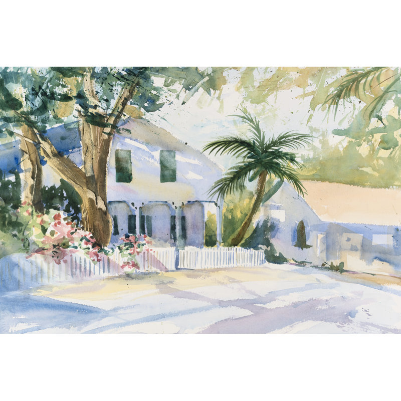 Bermuda WaterColour - Wrapped Canvas Painting, 20.32cm H x 30.48cm W 