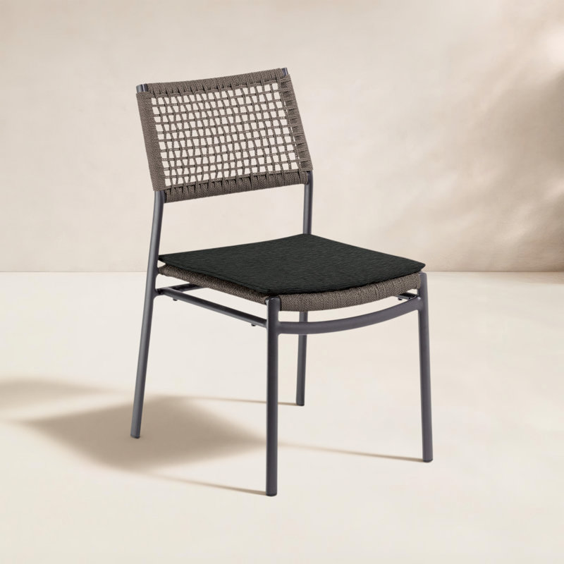 Chaise de patio empilable avec coussin Trennen