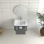 Armoire de salle de bain murale 24 po avec lavabo flottant à tiroir avec lavabo intégré en céramique blanche-1720130448