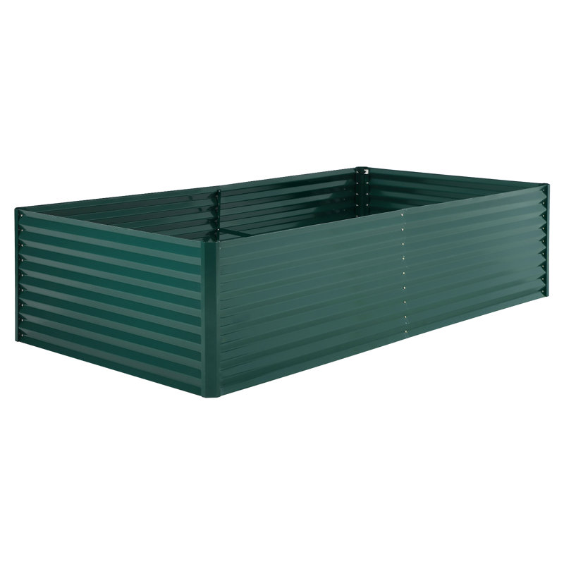 Metal Raised Garden Bed with Cover, Outdoor Planter Box for Vegetables and Flowers, 23.76" H x 47.52" W x 23.76" D, Green