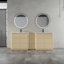 Meuble-lavabo autoportant de 84 po avec lavabo en céramique et 1 petite armoire de rangement à fermeture en douceur, contreplaqué