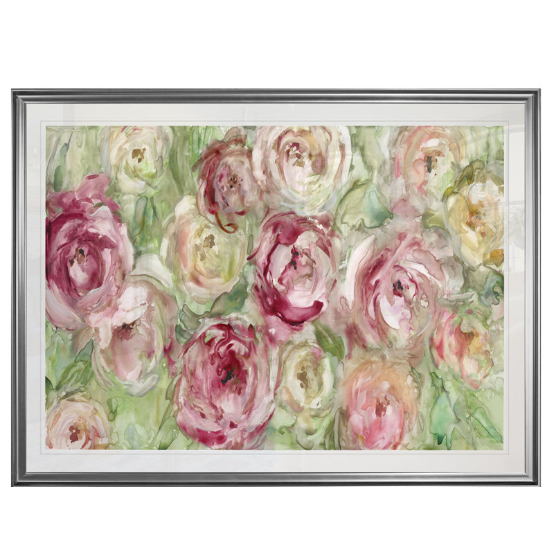 « escalade rose », impression, H 22 po x l 30 po x P 1,5 po, Cadre argenté
