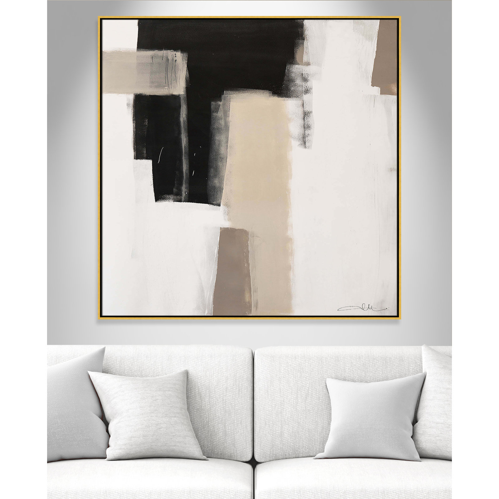 Earth Scapes I Print, Gold Floater Framed, 46.5" H x 46.5" W x 2" D