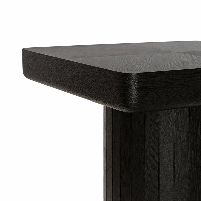 Table de bout moderne en placage de bois massif 23,6 po
