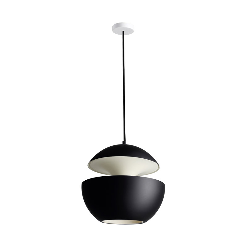 Here Comes The Sun 1 - Light Pendant, 13.78" H x 13.78" W x 13.78" D, Black/White