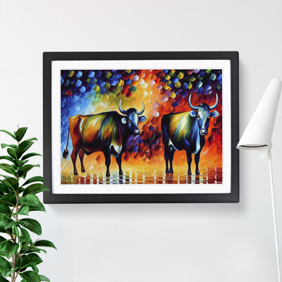 Cow Painting Vol.2 Abstract 1 Piece Single Picture Frame Wall Art