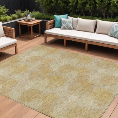 Tapis intérieur lavable à pois beige doré 9 pi x 12 pi