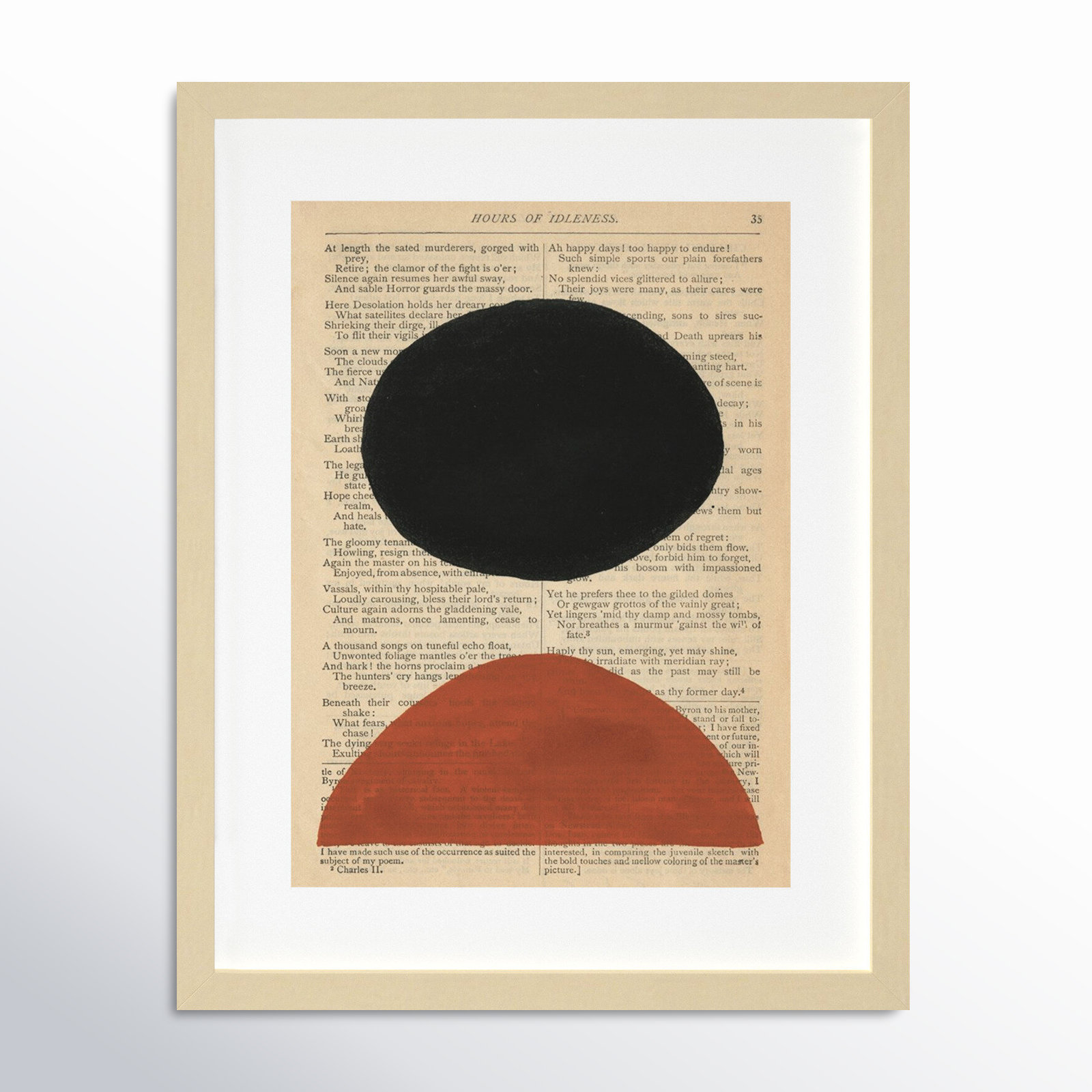 Modern Prose III by W. Stramel, Brown Framed Paper, 21.38" H x 17.38" W x 0.88" D