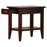 Solid + Manufactured Wood Narrow End Table with Drawer