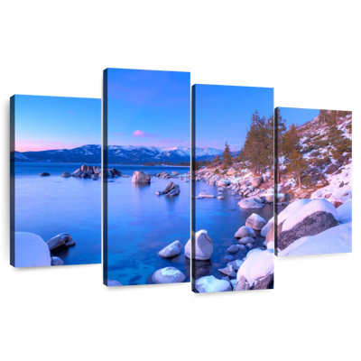 Rive enneigée du lac Tahoe