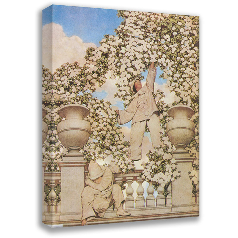 Panneau tendu par Maxfield Parrish, H 24 po x l 17 po