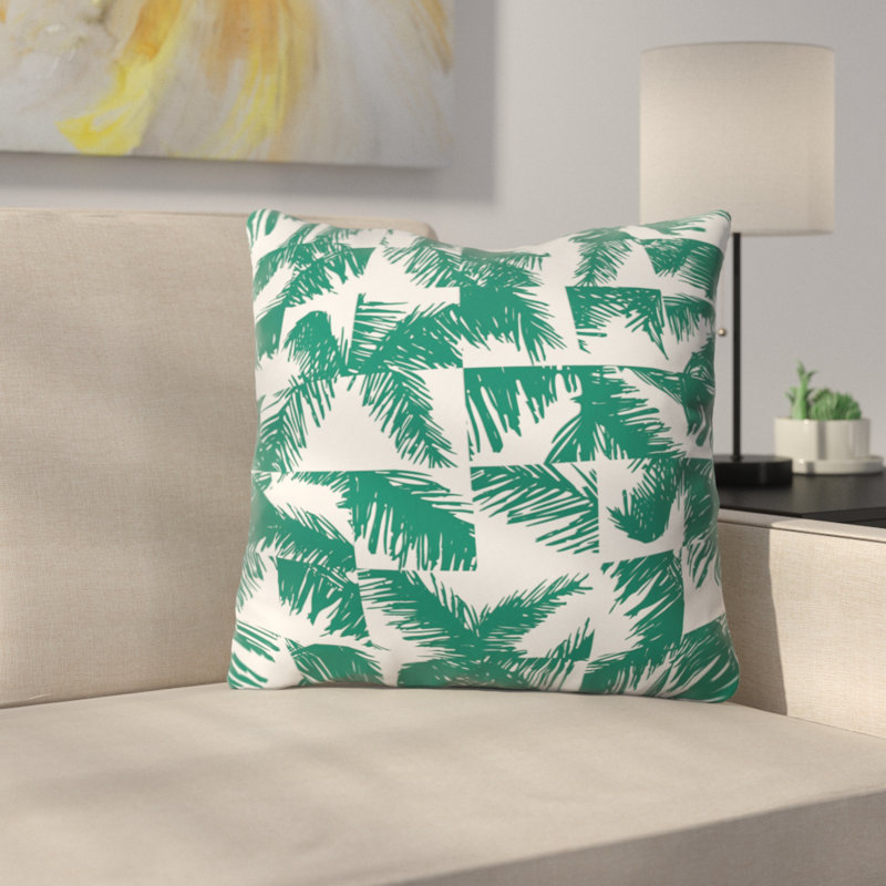 The Old Art Studio Palm Leaf Pattern Throw Pillow, 20" x 20"