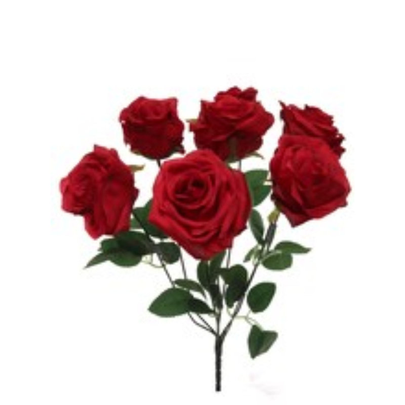 3 pièces 16 "rosier rouge avec 7 fleurs