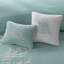 Ensemble d'édredon surdimensionné en jacquard de coton turquoise très grand-130717154