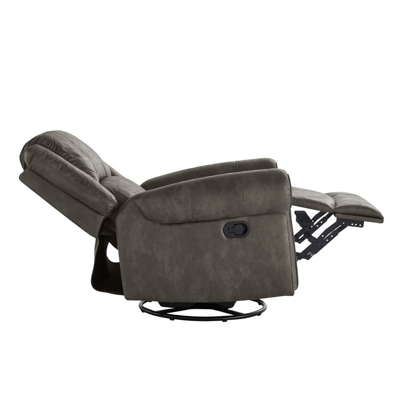 Fauteuil inclinable pivotant en microfibre Doniphan, Gris