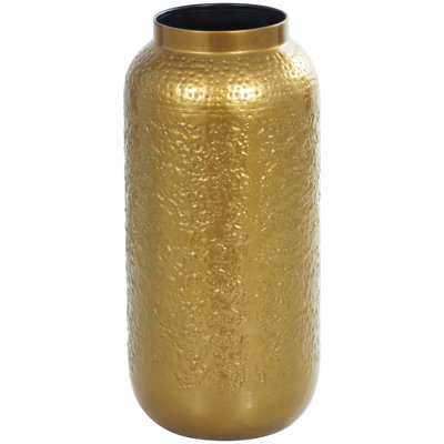 Cole And Grey Metal Textured Hammered Vase