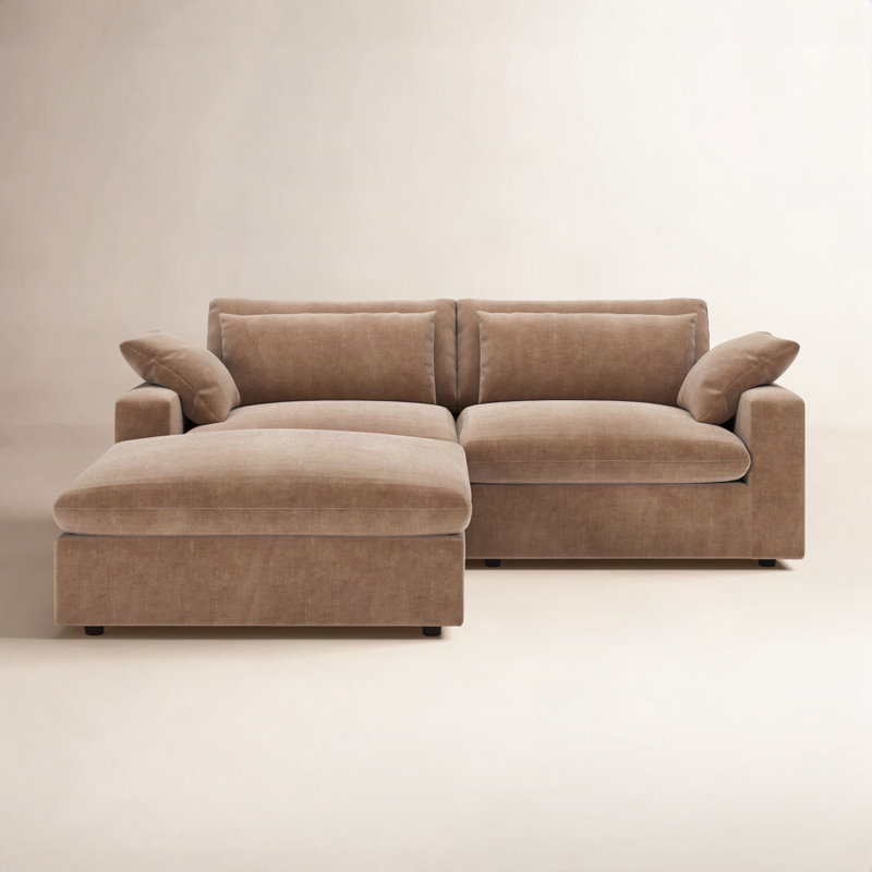 Canapé modulaire réversible 3 pièces Remy, Andrew cognac performance chenille