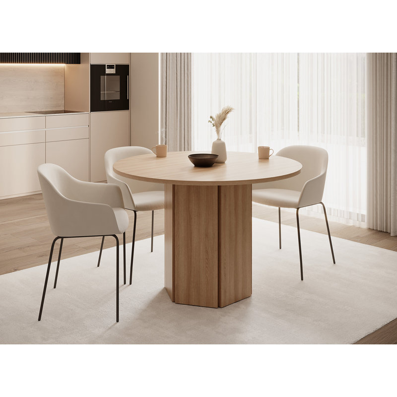 Camila Round Dining Table,  Lindberg Oak