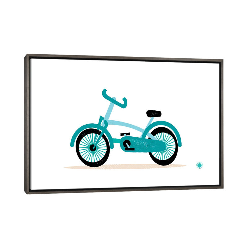 Vélo - imprimé, Pas de tapis, H 40 po x l 60 po x 1,5 po, Toile avec cadre gris