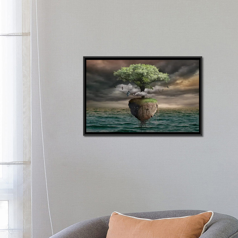 « artful viii », impression sur toile, H 18 po x l 26 po x P 1,5 po, Toile avec cadre noir, Pas de tapis
