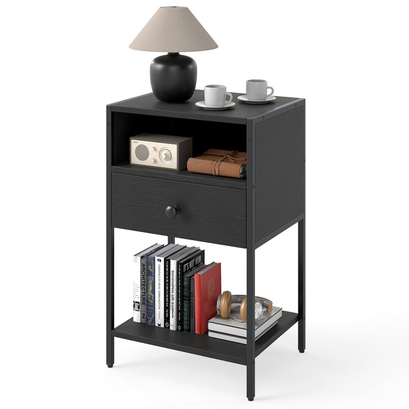 40cm W Metal Bedside Table