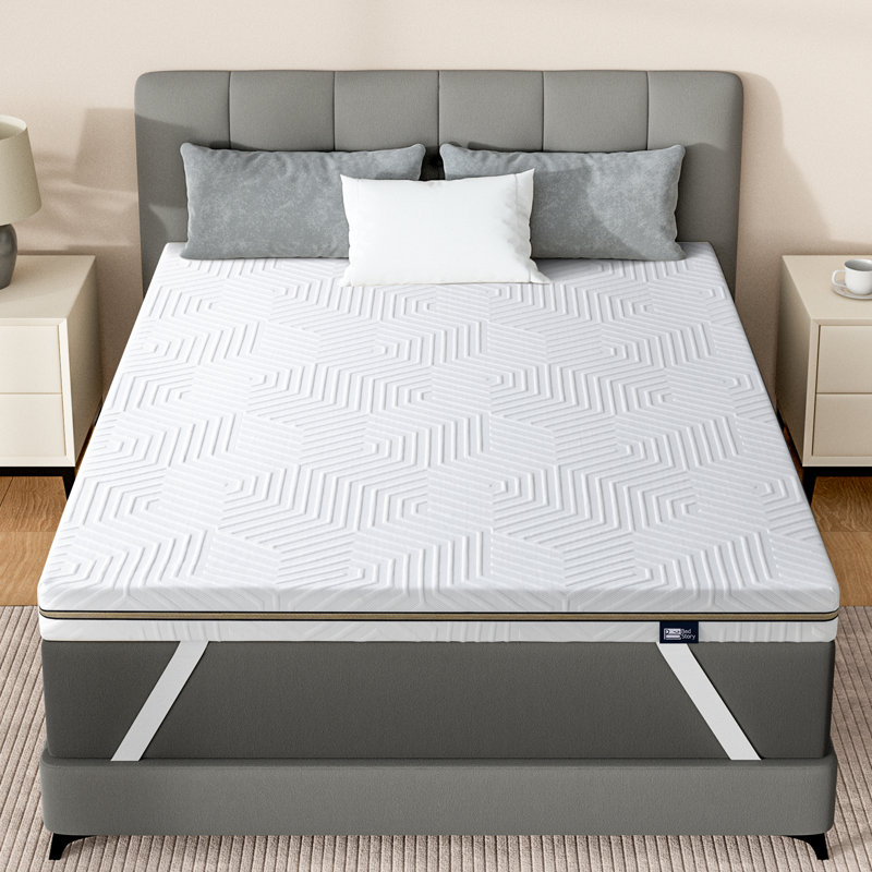 Surmatelas réversible Bedstory avec mousse à mémoire de forme infusée de bambou, Grand lit, 4"