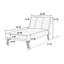 Chaise longue sans accoudoirs avec revêtement en polyfibre et base en bois massif pour lit convertible de salon, pieds confortables