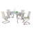 Abkarian Modern Starphire Glass Top Dining Table