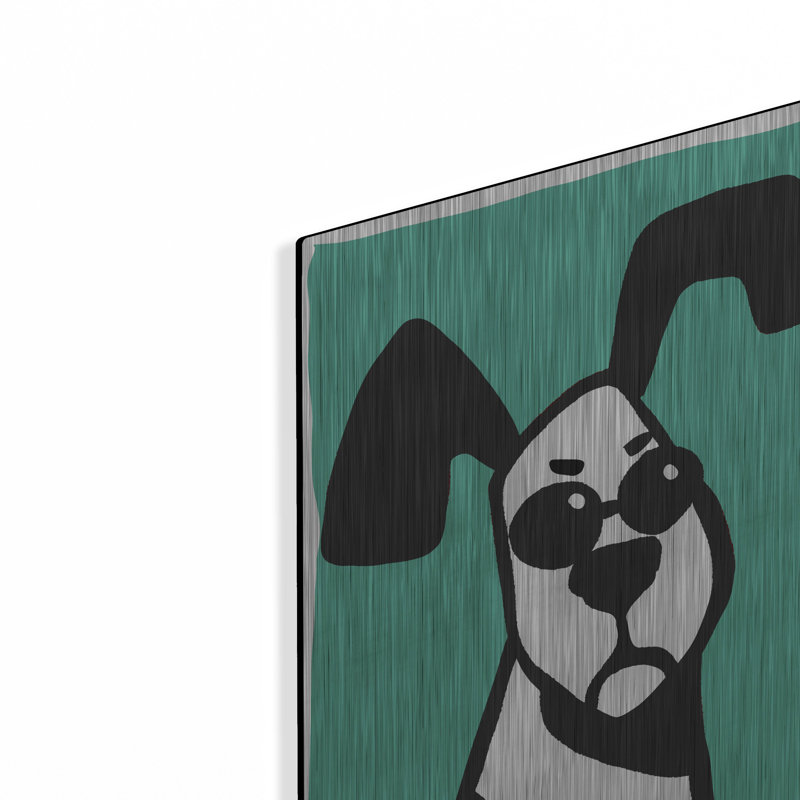 «Dog On Teal» par Irena Orlov, H 16 po x l 12 po