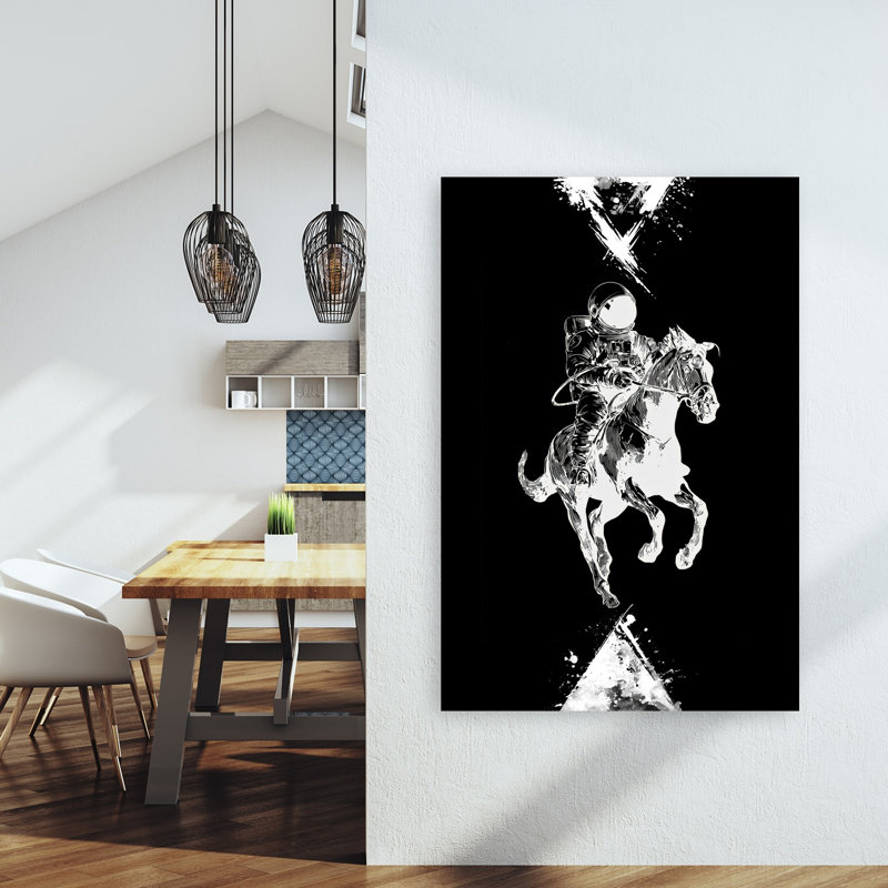 Astronaute, cheval, cavalier, art contemporain contemporain, cheval