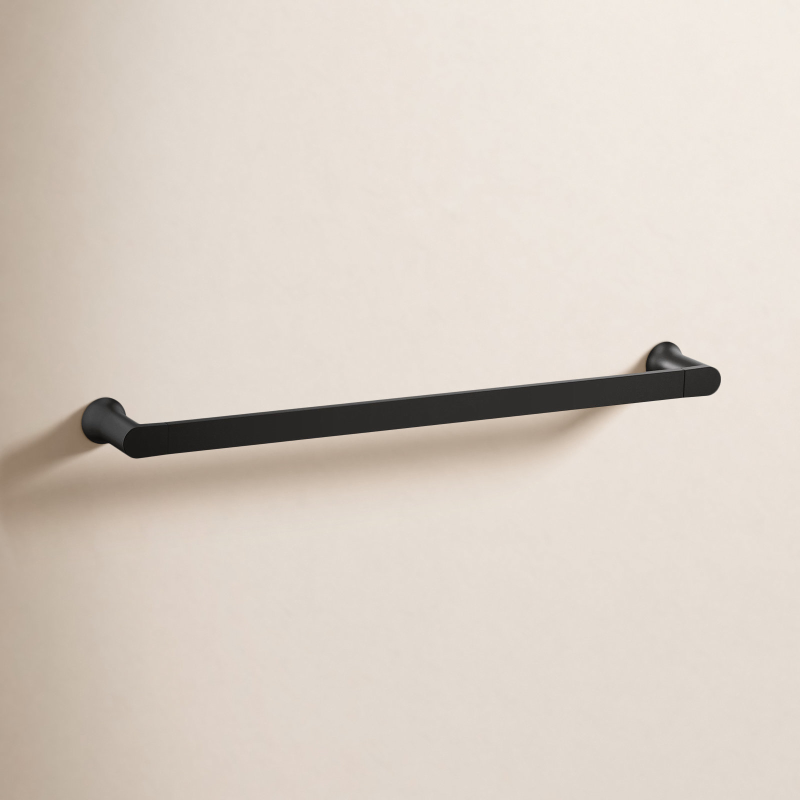 Genta 24" Wall Mounted Towel Bar, Matte Black