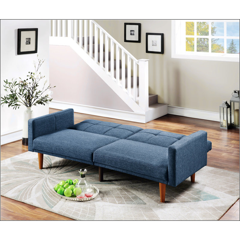 Kaimerry Upholstered 80'' Sleeper Sofa, Navy Polyester Blend
