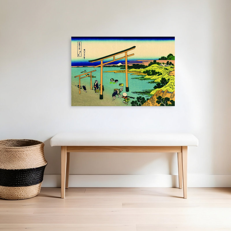 Bay Of Noboto Classic Traditional Abstract Landscape Architecture Wall Art Print by Katsushika Hokusai - Wrapped Canvas Print